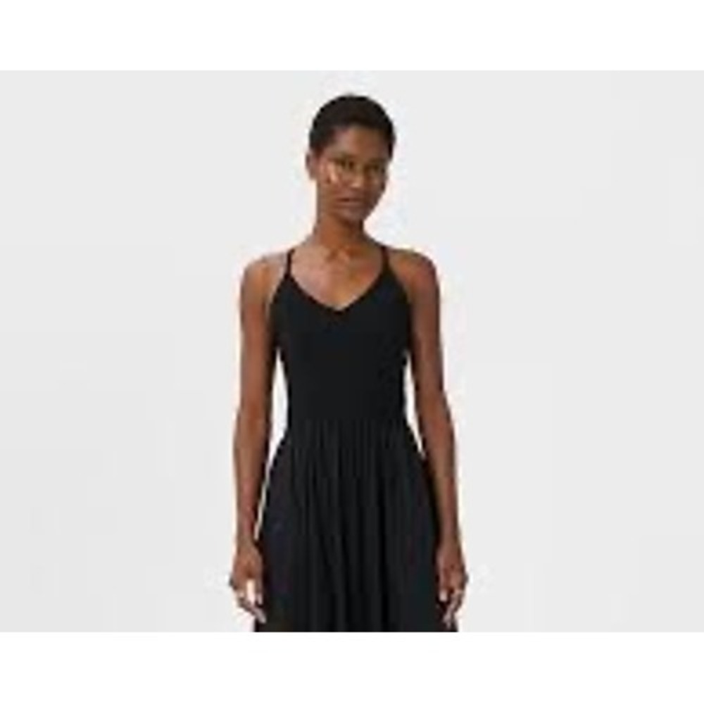 Finjani Maxi Dress Womens 1XL Black Excellent Adjustable Strap Elastic Waist
